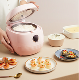 220V 1.2L Electric Rice Cooker Automatic Multi Cooker Mini Portable Cooking Pot With Reservation For Home EU/AU/UK/US Plug