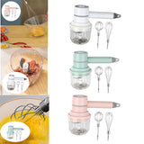 Egg Whisk Handle Wireless Garlic Blender 3 Speeds Lightweight High Power Foamer Jam Blender Puree Milk Frother Food Blender