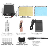 Tattoo Machine Kit Disposable Tattoo Needles Complete Tattoo Kit Silicone Tattoo Practice Skin 90‑265V for Tattooist for
