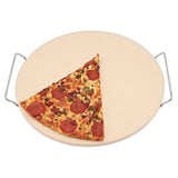 13 Inch Pizza Extra Thick Stone for Baking Pizza Tools Oven&amp;BBQ Grill Baking Slab Kitchen Bread Tray with Support Frame