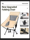 Portable Moon Chairs Folding Backrest Fishing Chair Outdoor Camp Fishing Picnic BBQ Beach Chairs with Carry Bag Outdoor Stool