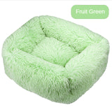 Pet Beds Long Plush Dog Bed Square Solid Color Puppy Beds Mat for Little Medium Large Pets Supplies Winter Warm Bed Cat Cushions