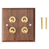 Retro American Industrial Style Light Switch Socket, Solid Wood Brass Toggle Switch Plate, Antique Home Stay Switch