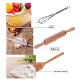 26PCS Mini Kitchen Toy Kid Play House Tools Baking Set Egg Beater Measuring Spoon Cutting Board Apron Set Girl Christmas Gift
