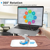 Swivel Laptop Stand Desk Riser 360 Rotation Multi-Angle/Height Adjustable Aluminum Computer Stand for MacBook Pro Air, Dell, HP