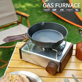 Portable Outdoor Camping Gas Stove Decorative Solid Wood Siding Accessories Gas Tank Hot Pot Stove for Self Driving Tour