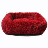Square Dog Bed House Soft Long Plush Cat Mat Square Cat Bed House Cats Dog Mat Winter Pet Cushion Portable For Pets Cats Basket