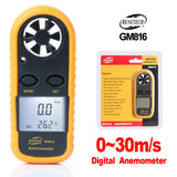 Digital Anemometer Mini Air Velocity Airflow Temperature LCD Backlight Wind Speed Meter Windmeter 30m/s Hand-held 30% off