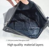Fireproof Document Bag with Lock Money Safety Organizer Zipper Closure Storage Pouch Pocket for A4 Documents File