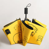 Man Parasol Woman Folding Umbrella Cartoon Personality Black Coating Anti-UV Female Sun Umbrella For Boys Rain Gear Parapluie
