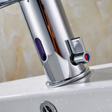 FLG Automatic Infrared Sensor Hand Touch Hot Cold  Chrome Polished Sink Mixer Bathroom Tap Basin Faucets