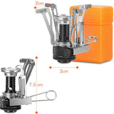 Outdoor Pot Mini Gas Stove Sets Camping Hiking Cookware Picnic Cooking Set Non-stick Bowls With Foldable Spoon Fork Knife
