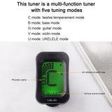 Portable Electric Digital Clip-on Tuner LCD Screen Clip Tuner for Guitar Bass Violin Ukulele
