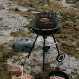 Barbecue Pan Carbon Steel Black Non-stick Grill Basket Grilling Tray for Camping Home