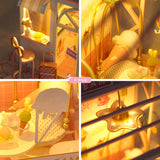 DollHouse Miniature Doll With LED Light House Creative Hand-assembled Small Shop Model Children toy gift Miniature Wood House