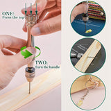 Pin Vise Hand Drill ,With 24 Pieces Twist Drill Bits and 100 Pieces Eye Screw Pins for Resin Wood Keychain Making