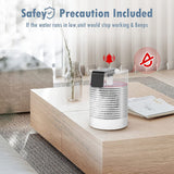 Evaporative Air Cooler And Humidifier, 360Degree Auto Oscillation, Table Fan Personal Air Conditioner Fan With Ice Box