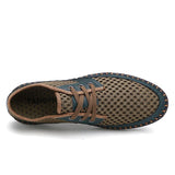 Mickcara men's mesh sneakers hand stitched 3166