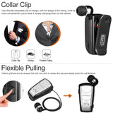 Wireless Earphones Bluetooth Headsets In-ear Stereo Headphones Retractable Clip Earbuds Hands-free Earphone with Microphone