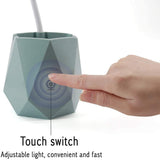 LED Table Lamp, Eye-Caring Light Press Control 3 Level Dimmer USB Portable Charging Port with Pencil Holder for Office
