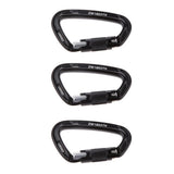 3 Pcs 24KN Aluminum Self-locking Carabiner D-Ring Keychain Survival Safety Equipment for Outdoor Camping Gear Climbing Acces
