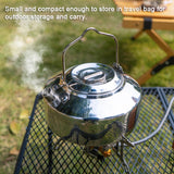 Outdoor Stainless Steel Kettle Locking Handle Camping Hung Pot Portable Coffee Pot Picnic Cooker Teapot 1L Cookware Equipment