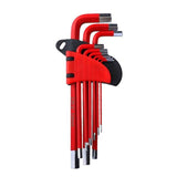KKmoon Long Arm Allen Wrench Set 9 Different Sizes Universal Wrenches L-Key Chrome Vanadium Steel Metric Hex Key Kit (Red)