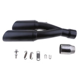 Black Motorbike 51mm 2'' Dual Outlet Exhaust Tail Vent