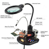 2.5X(6D)/4X(12D) 16 Smd Leds Magnifier Soldering Helping Hand Desktop Magnifying Glass Welding Repair Auxiliary Tool