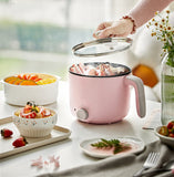 220V Electric Cooking Pot 1.2L Multi Cooker Non-stick Electric Rice Cooker Mini Hot Pot Plastic/Stainless Steel Steamer