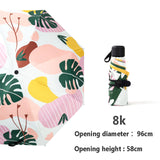 Mini Pocket 5 Folding Sunshade Sunny Umbrella Rain Women Sun Protection UV Umbrella Portable Compact Folding Sun Umbrella