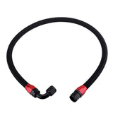 1Meter AN6 Oil Fuel Hose Nylon Braided Black Fuel Hose+AN6 Straight Fitting 45 Degree Swivel Black Red Hose End Adapter