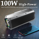 100W High Power Subwoofer Bluetooth Speaker Portable Outdoor Wireless Speaker Home Theater TWS Stereo Sound Bar with Power Bank