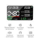 Air Quality Monitor LED Digital 5 in 1 Formaldehyde HCHO TVOC Temperature Humidity Tester Indoor Rechargeable CO2 Detector