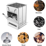 Wood Burning Camp Stove Portable Backpacking Stove Folding Grill, Perfect For Outdoor Camping Hiking Picnic BBQ Cooking