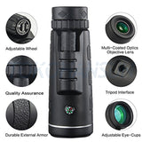 40X60 Zoom Telephoto Lens HD Monocular Telescope Phone Camera Lens For iPhone Xs XR Samsung + Fisheye Wide Angle Macro 3In1 Lens