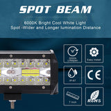 1/2pcs 400W Work Lights LED 7inch High Bright Bar Driving Lamp 3 Rows 40000LM 6000K Working Light for SUV ATV Truck DC 9-30V