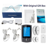 24Modes Eletric Compex Muscle Stimulator EMS Pulse Meridian Physiotherapy TENS Machine Electrodes Low Frequency Pads Massageador