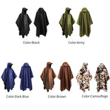 3 In 1 Long Emergency Hooded Breathable Lightweight Hiking Rain Poncho With Pocket Outdoor Camping Reusable Waterproof Men Women