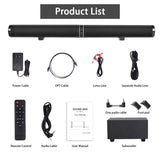 Home TV Wireless Soundbar Detachable Bluetooth 5.0 Speaker HiFi 3D Stereo Passive Powerful Subwoofer Support AUX Optical RCA USB