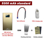 4.2-5V 2A 10600mah DX10 Handheld Spot Welder Machine 6*300A Mos 8awg Spot Pens For 18650 0.2mm Nickel Sheets type-c Charge