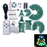 DIY Electronic kit LED Christmas Tree Flashing Light Multicolor bluetooth Music Playing circuit roating base soldering Project