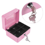 Pink Safe Money Box Cash Coin Register Insert Tray Cashier Drawer Storage Mini Portable Steel Lockable Cash Safe Security Box