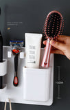 Multifunction Toothbrush Holder Shaver Hook Dustproof Sticky Suction Wall for Bathroom Organizer Storage Rack Accessories