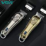 VGR professional full metal hair clipper electric hair trimmer for men rechargeable barber cord/cordless adjustable haircut