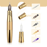Dual Use PMU Tattoo Machine Permanent Makeup Machine RCA Golden Rotary Tattoo Pen with 2 Head Dual Type Needles Interface