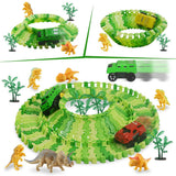 Dinosaur Toys for Kids 3-5 DIY Dinosaur Mountain Assembling Race Track Car Set for Birthday Gifts Christmas Surprises