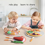 Pretend Play Set Simulation Food Cutting Pizza Fruits Vegetables Kitchen Series Plush Toys Play House Toy Set Kids Education Toy
