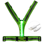 LED Reflective Vest USB Rechargeable LED Light Up Vest High Visibility Adjustable Running Vest Safety Night Running Gear 2023