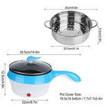 1.8L Multifunction Electric Cooker Low Power Non Stick Mini Hot Pot with Food Steamer 220V Kitchen Cooking Tools